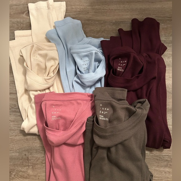 Women’s long sleeve ribbed T-shirt A New Day, lot of 5,  Size Medium - Picture 10 of 13